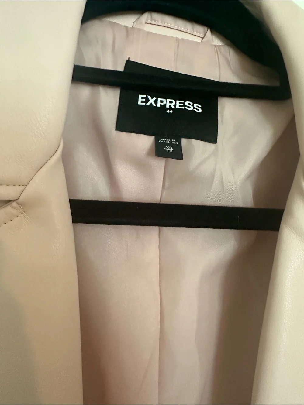 Express Pale Pink Faux Leather Moto Jacket